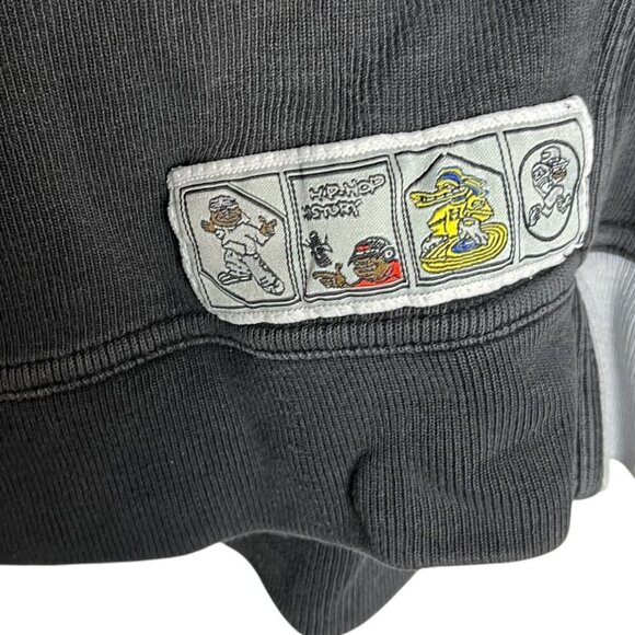 HipHop History XL‎ B-Fox Colorblock Crewneck Sweatshirt Black Gray Streetwear - Picture 4 of 6